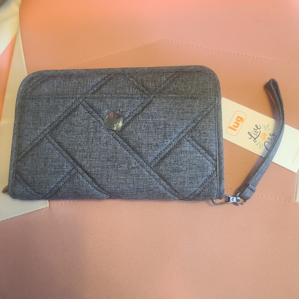 Lug Charcoal Quilted Wristlet
